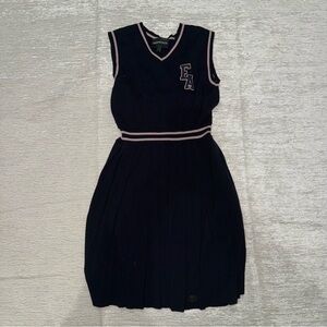 Emporio Armani knit Navy and Pink Trim Mini Dress